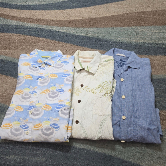 Tommy Bahama Other - Lot of 3 Tommy Bahama Mens M Silk Linen Camp Hawaiian Shirts Tropical